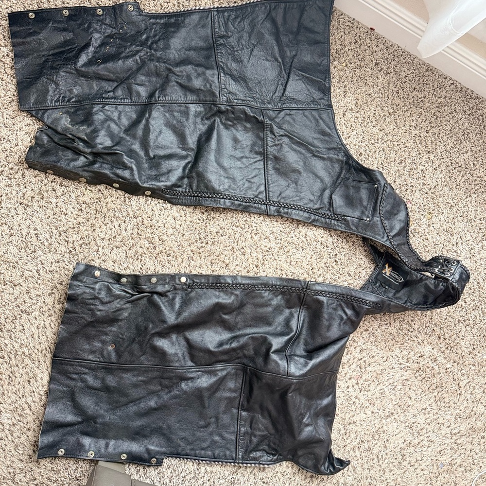 Men's Black Leather Vest